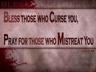 Luke 6:28 Bless Those Who Curse You And Pray (red)